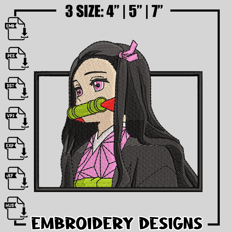 Box Nezuko embroidery design