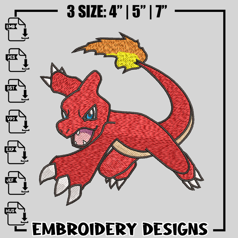Charmeleon embroidery design