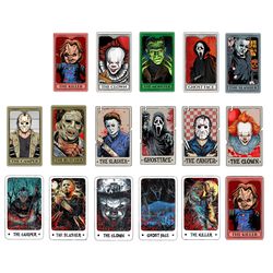 bundle halloween tarot card, horror tarot card, tarot card png, horror character tarot card, halloween friends