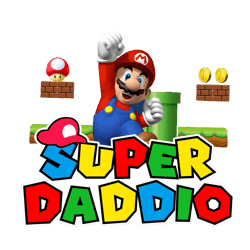 personalized super daddio digital, super daddio game digital, super mario digital, daddy digital, father's day digital