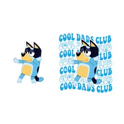 cool dad club bluey png, bluey bandit png, dad birthday gift, dad bluey png, bluey family png