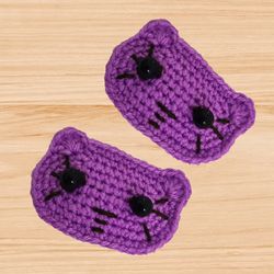 A crochet kitty Hair clip pdf pattern