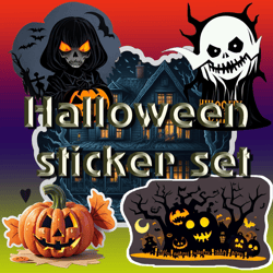 Haunted House Stickers Halloween Card Witch Pumpkin  Spooky Stickers Decorations DIY Crafts, Gift Ideas DIY stickers
