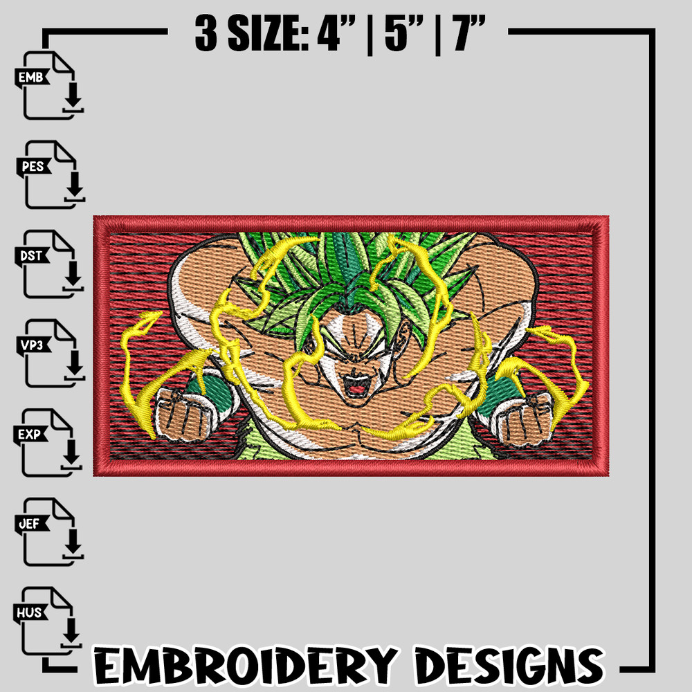 Super Broly embroidery design