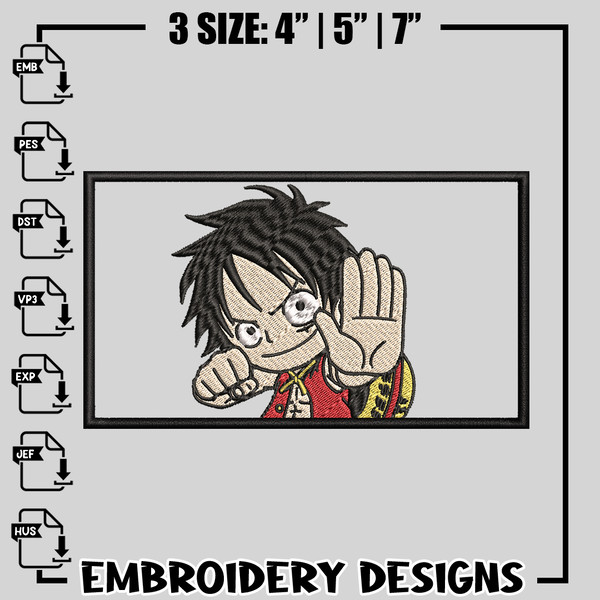 Luffy Baby embroidery design
