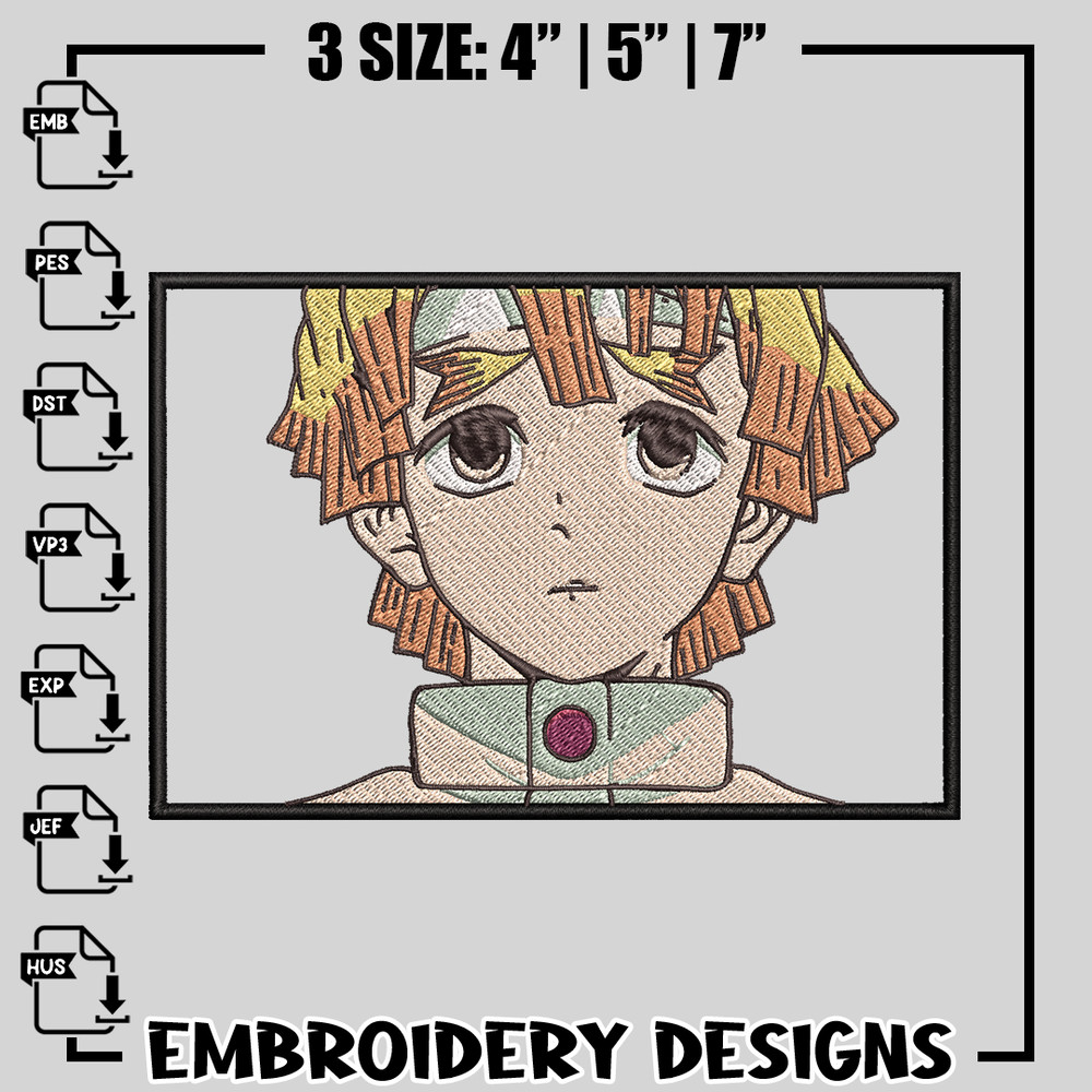 Zenitsu Agatsum embroidery design