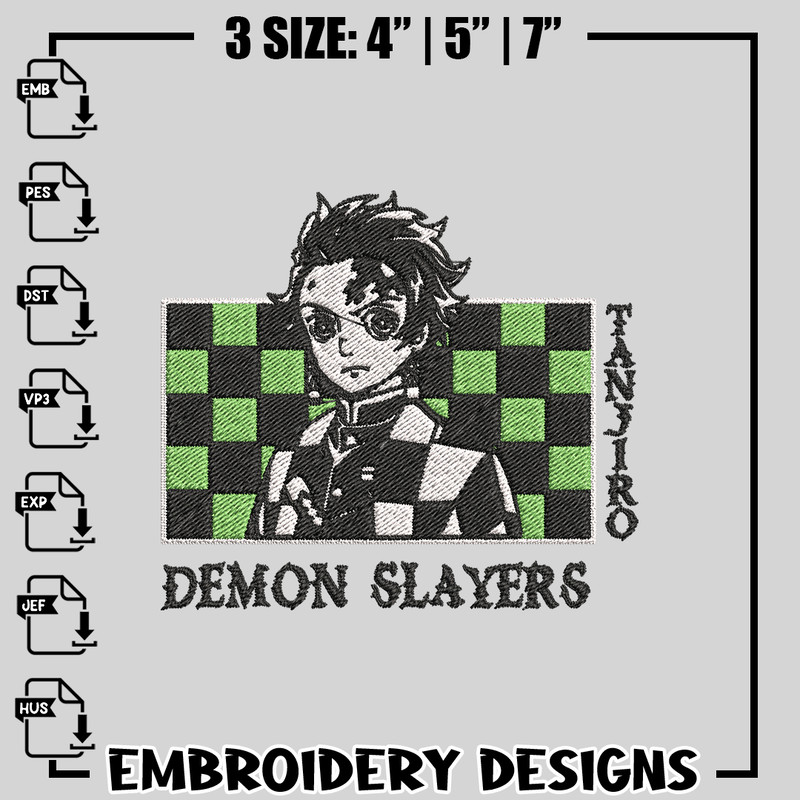 Tanjiro kamado embroidery design