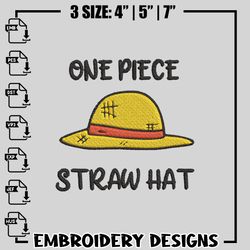 Straw Hat embroidery design, One Piece embroidery, anime design, logo design, anime shirt, Instant download