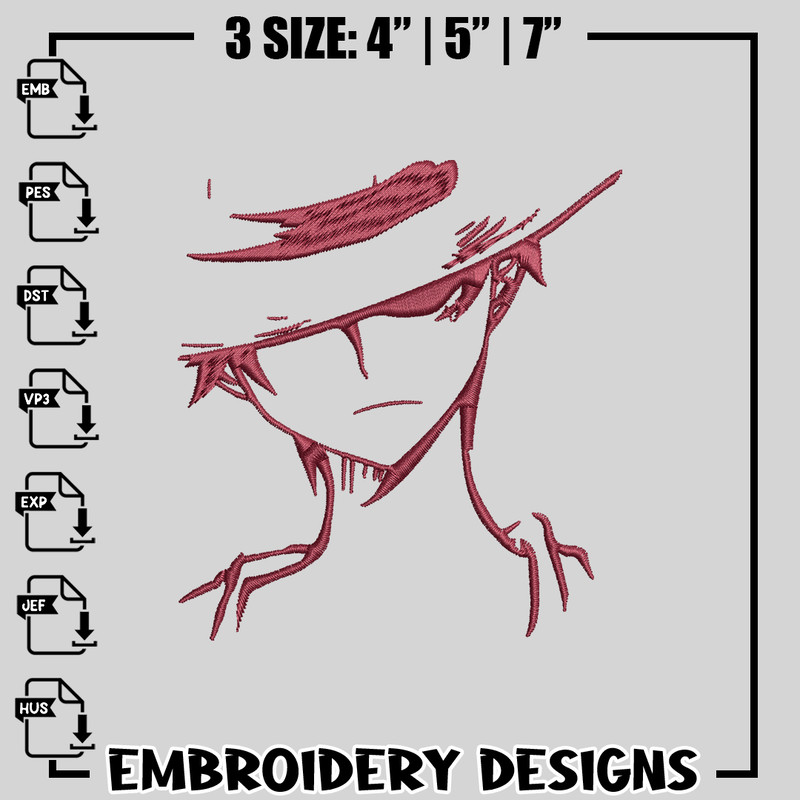 Luffy embroidery design