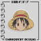 Luffy Chibi embroidery design
