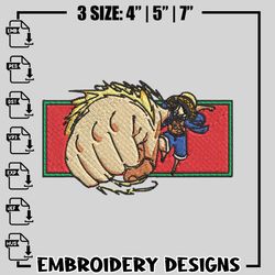luffy punch embroidery design, one piece embroidery, anime design, logo design, anime shirt, instant download
