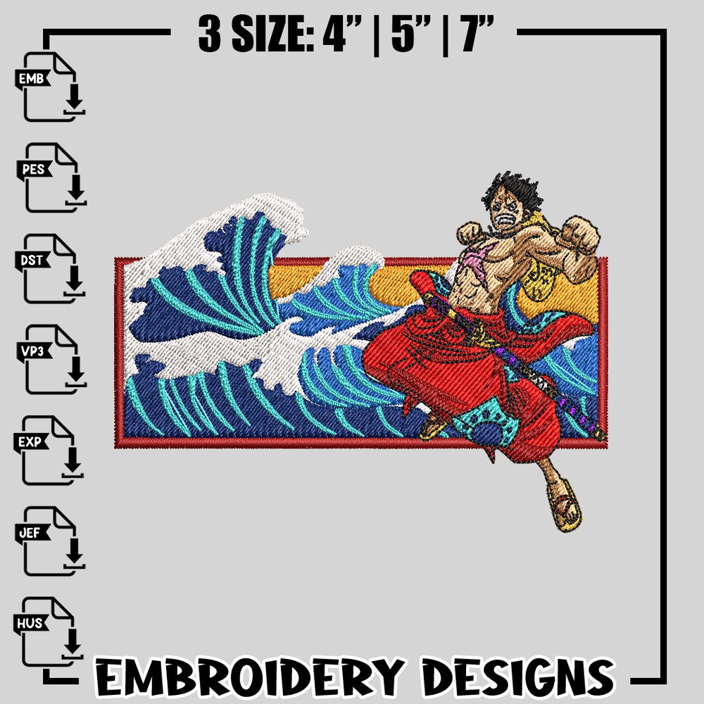 Luffy embroidery design