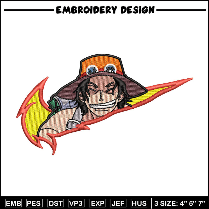 Ace box embroidery design, One piece embroidery, Nike design, Embroidery shirt, Embroidery file, Digital download.jpg