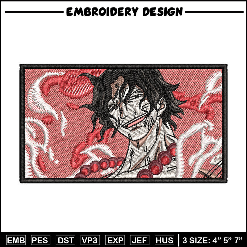 Ace flame rectangle embroidery design, Ace embroidery,Anime design, Embroidery shirt, Embroidery file, Digital download.jpg