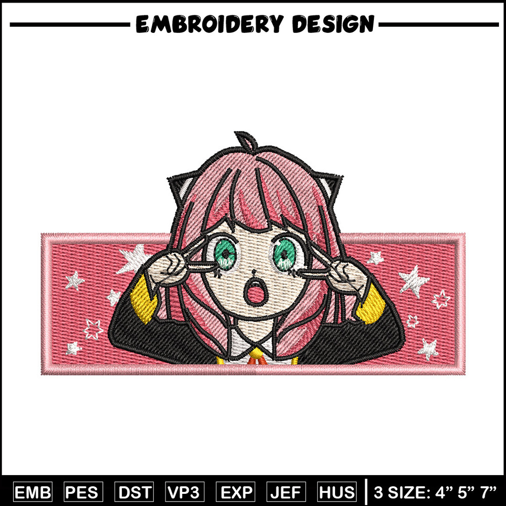 Anya box embroidery design, Spy family embroidery, Anime design, Embroidery shirt, Embroidery file, Digital download.jpg