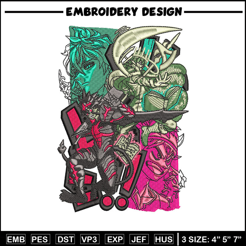Asta form embroidery design, Black clover embroidery, Anime design, Embroidery shirt, Embroidery file, Digital download.jpg