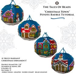 Christmas Town Peyote Ball Tutorial / Beaded Christmas Bauble Pattern