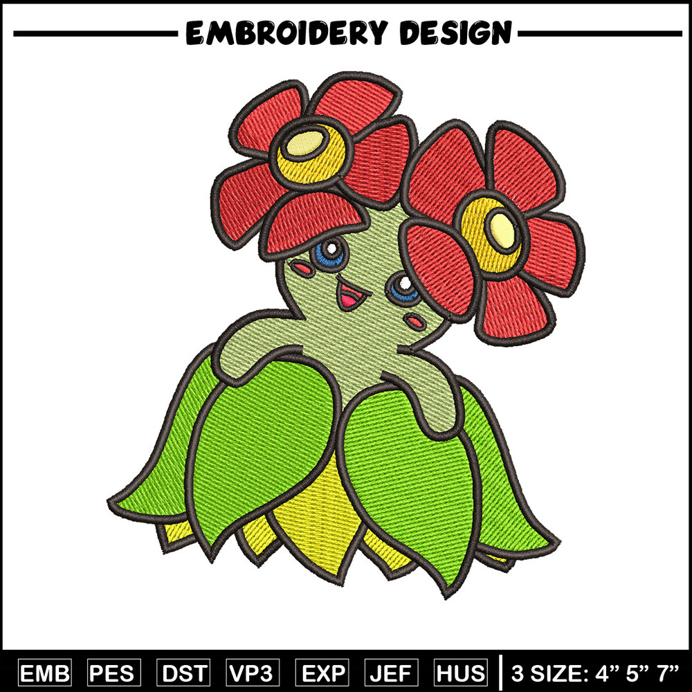 Bellossom embroidery design, Bellossom embroidery, Anime design, Embroidery shirt, Embroidery file, Digital download.jpg