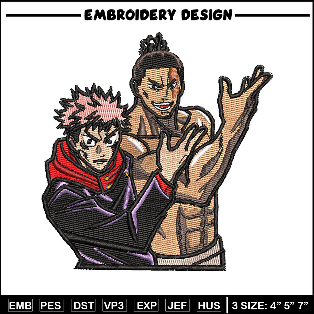 Best friends embroidery design, Jujutsu embroidery, Anime design, Embroidery shirt, Embroidery file, Digital download.jpg