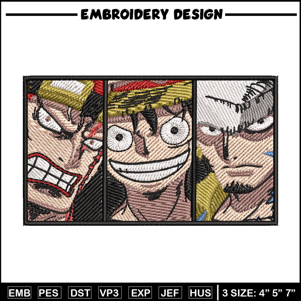 Big 3 priate embroidery design, One piece embroidery, Anime design, Embroidery shirt, Embroidery file,Digital download.jpg