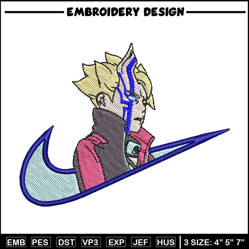 Boruto swoosh embroidery design, Naruto embroidery, Anime design, Embroidery shirt, Embroidery file,Digital download.jpg