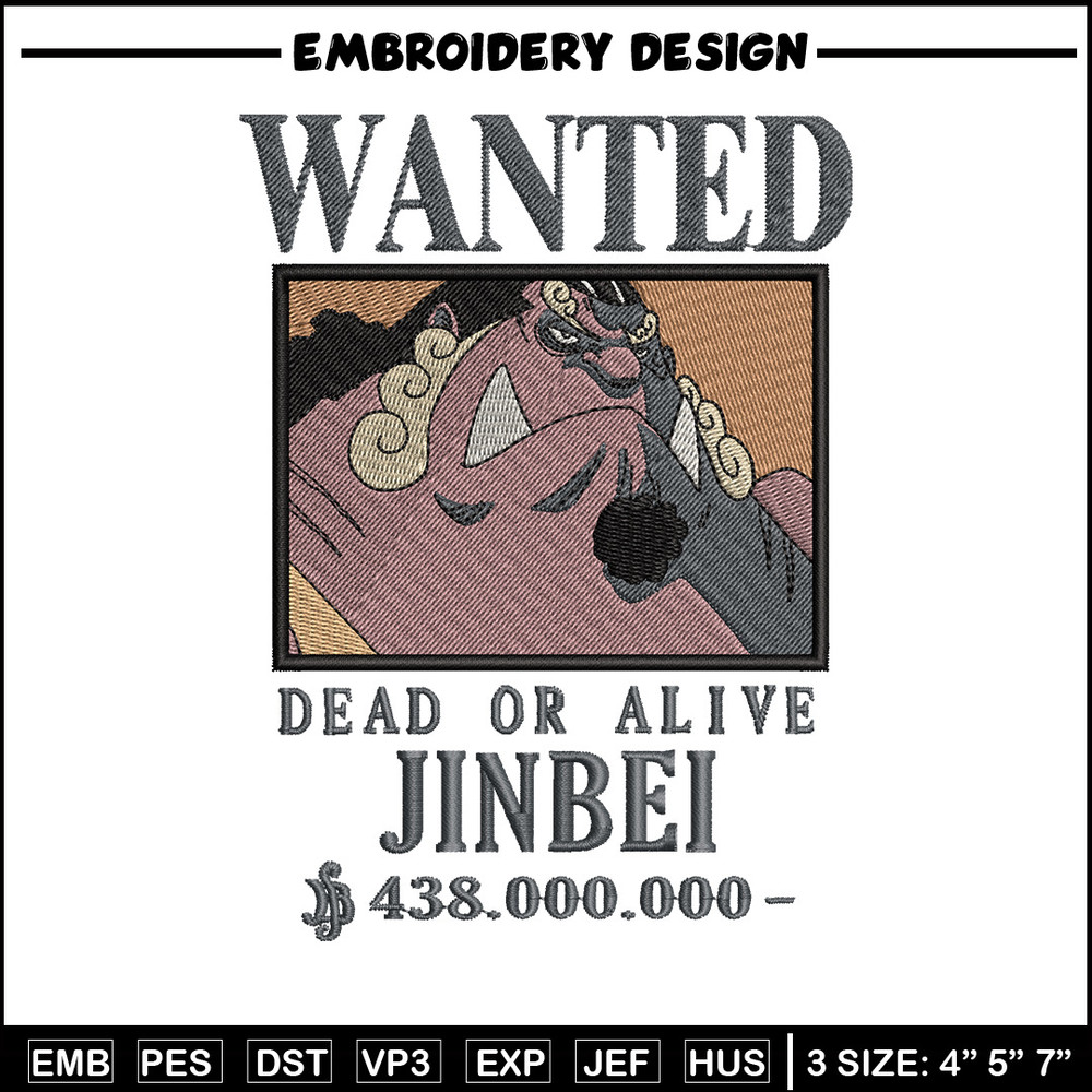 Bounty jinbei embroidery design, One piece embroidery, Anime design, Embroidery shirt, Embroidery file,Digital download.zip.jpg