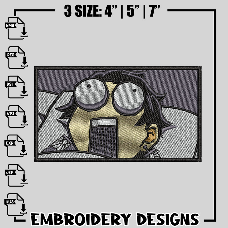 Funny Tanjiro embroidery design