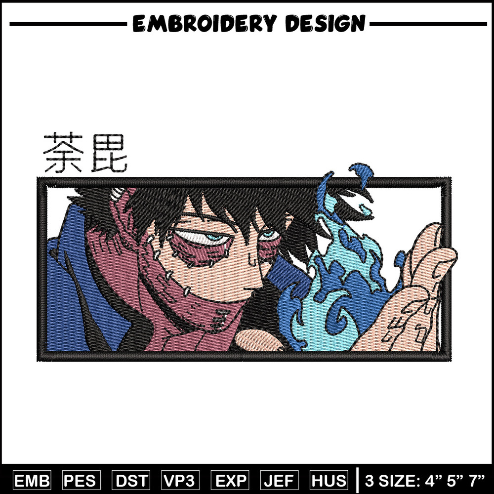 Dabi rectangle embroidery design, Mha embroidery, Anime design, Embroidery shirt, Embroidery file, Digital download.jpg
