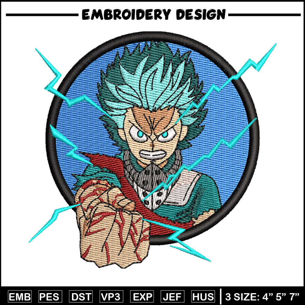 Deku circle embroidery design, Mha embroidery, Anime design, Embroidery shirt, Embroidery file, Digital download.jpg