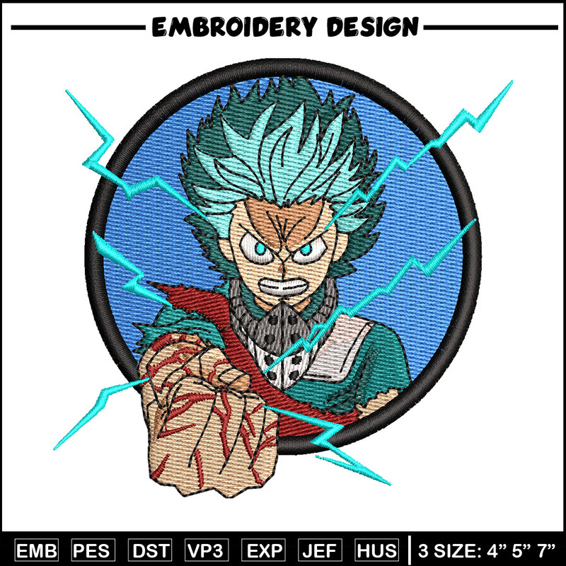 Deku circle embroidery design, Mha embroidery, Anime design, Embroidery shirt, Embroidery file, Digital download.jpg