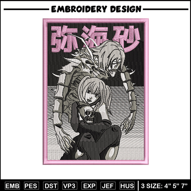 Demon rem embroidery design, Death note embroidery, Anime design, Embroidery shirt, Embroidery file, Digital download.jpg
