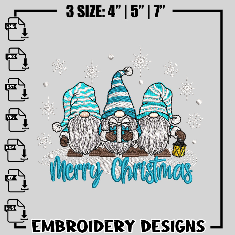 Gnomes embroidery design