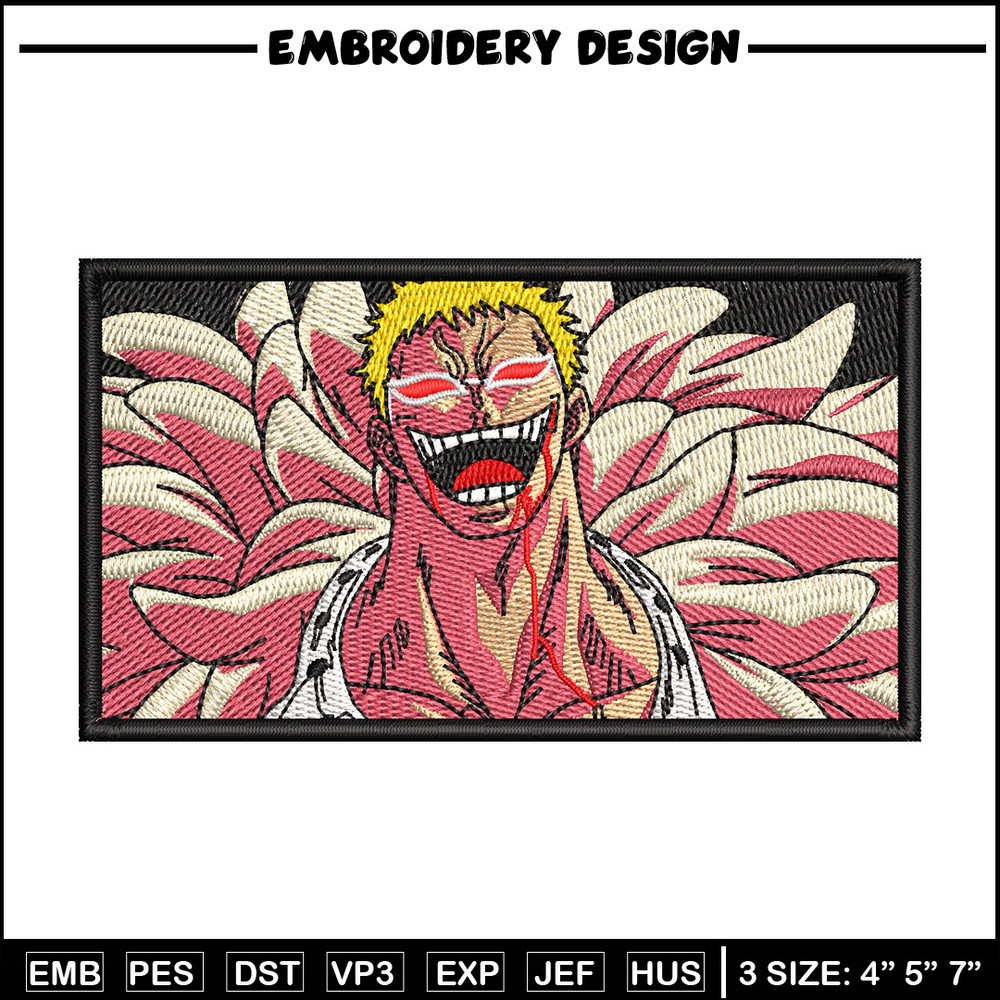 Doffy box embroidery design, One piece embroidery, Anime design, Embroidery shirt, Embroidery file, Digital download.jpg