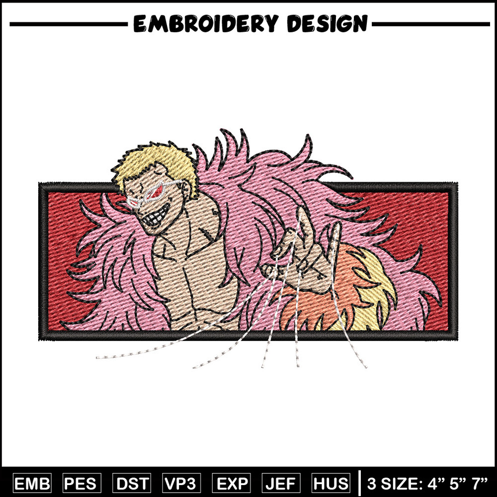 Doffy frame embroidery design, One piece embroidery, Anime design, Embroidery shirt, Embroidery file, Digital download.jpg