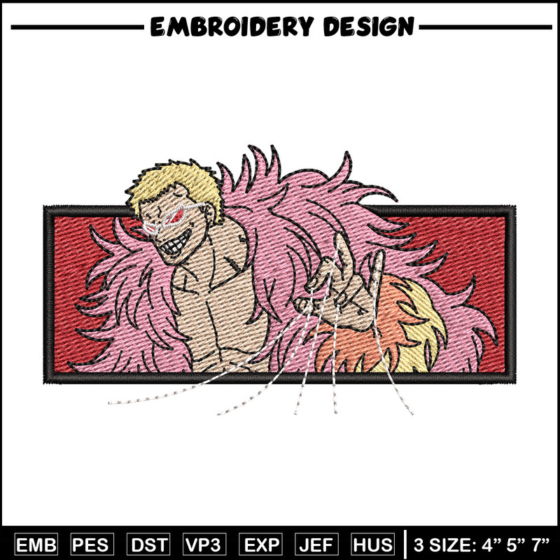Doffy frame embroidery design, One piece embroidery, Anime design, Embroidery shirt, Embroidery file, Digital download.jpg