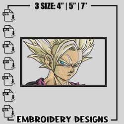 super saiyan 2 embroidery design, dragon ball embroidery, anime design, logo design, anime shirt, digital download