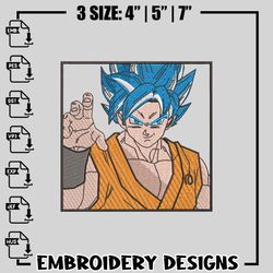 super saiyan blue embroidery design, dragon ball embroidery, anime design, logo design, anime shirt, digital download