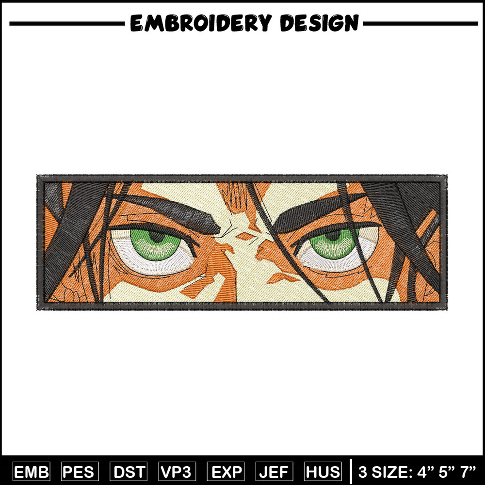 Eren eyes embroidery design, Aot embroidery, Embroidery file, Anime design, Embroidery shirt, Digital download.jpg