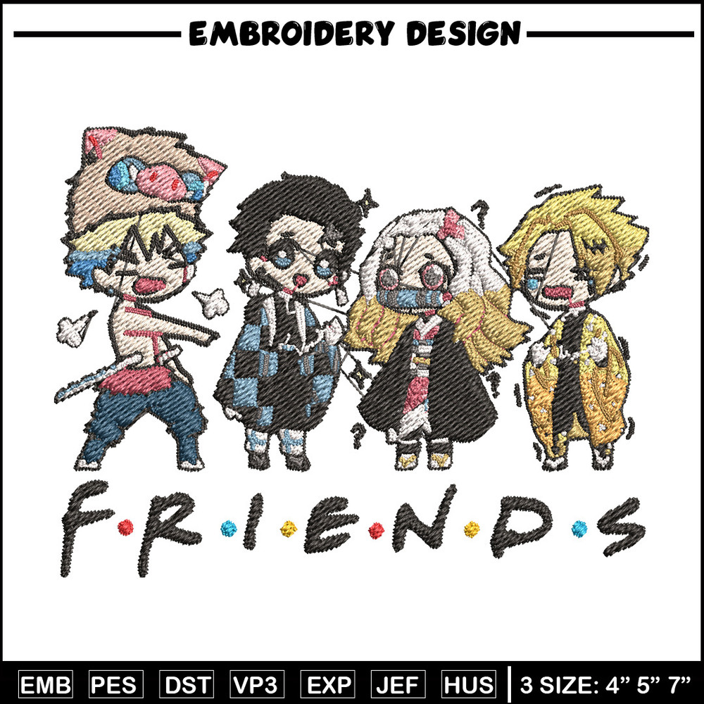 Friends tanjiro embroidery design, Tanjiro embroidery, Embroidery shirt, Embroidery file, Anime design, Digital download.jpg