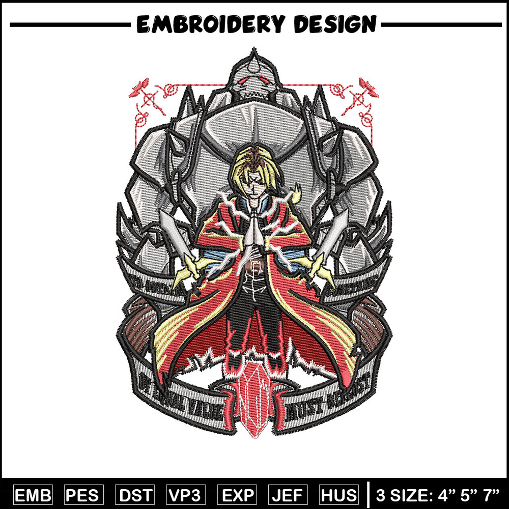 Full metal embroidery design, Full metal embroidery, Anime design, Embroidery shirt, Embroidery file, Digital download.jpg