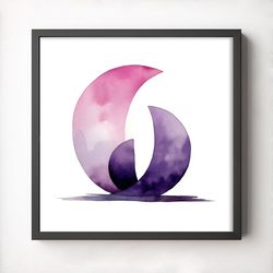 abstract printable wall art, digital download, wall decor, wall art print, contemporary art, purple tones - boho geometr