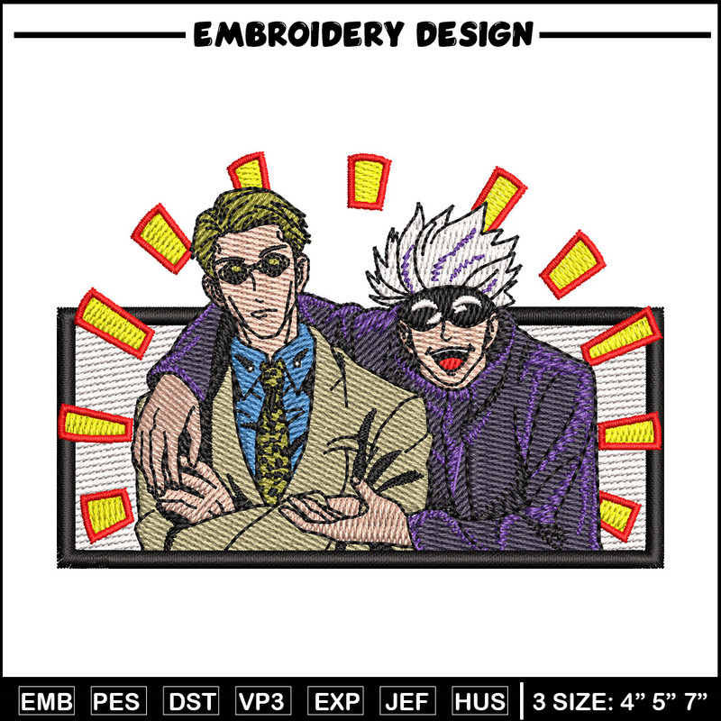 Gojo nanami embroidery design, Jujutsu embroidery, Anime design, Embroidery shirt, Embroidery file, Digital download.jpg