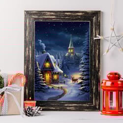 beautiful christmas on a snowy day digital print, christmas art gallery wall, winter collage wall art vintage holiday xm