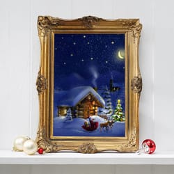 beautiful christmas poster, christmas on a snowy day art, xmas decor poster, vintage xmas holiday art print ss03.jpg