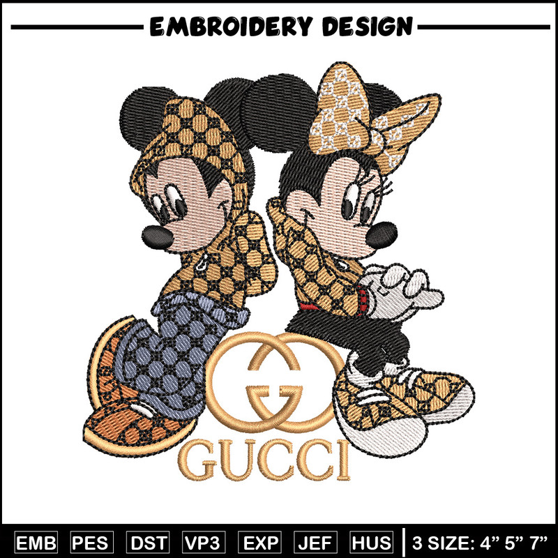 Gucci couple embroidery design, Mickey embroidery, Embroidery shirt, Embroidery file, Anime design, Digital download.jpg
