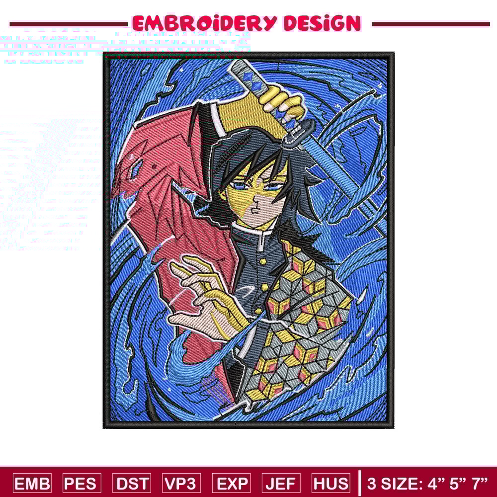 Giyu poster embroidery design, Giyu embroidery, Anime design, Embroidery shirt, Embroidery file, Digital download.jpg