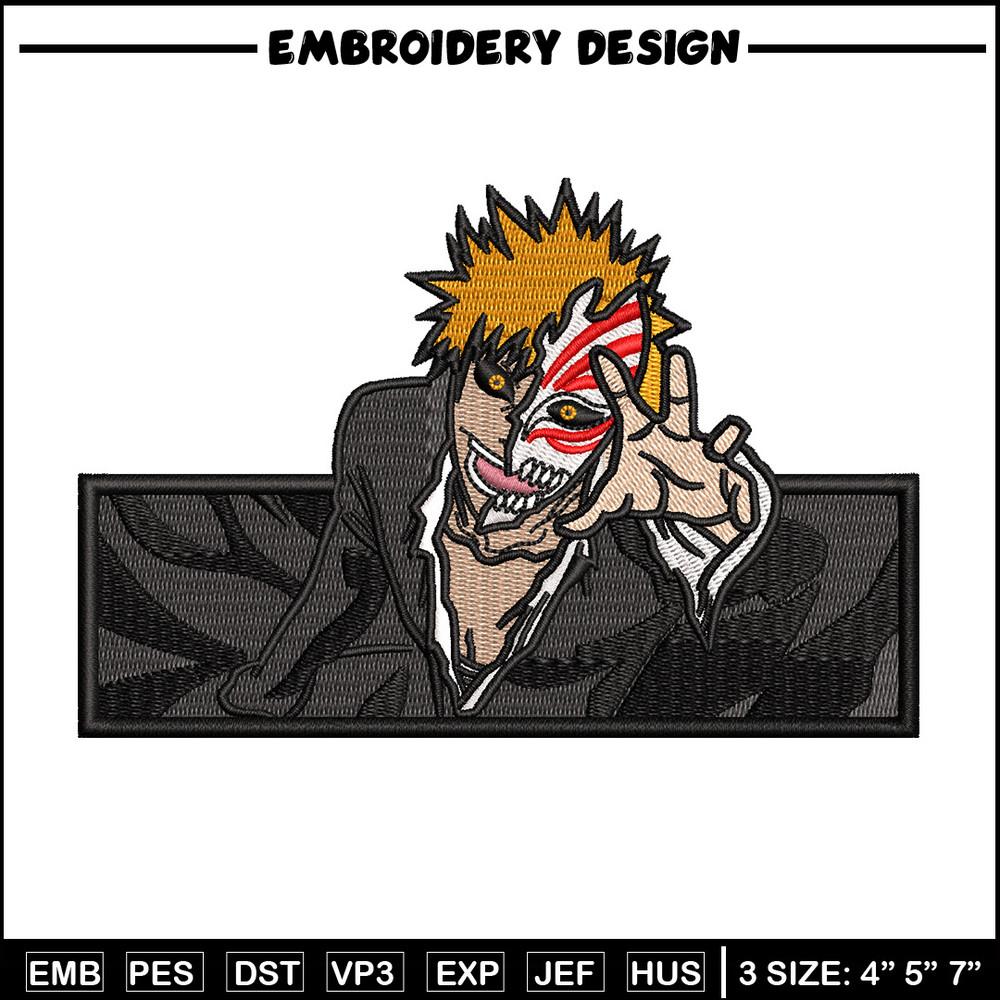 Ichigo box embroidery design, Bleach embroidery, Anime design, Embroidery shirt, Embroidery file, Digital download.jpg