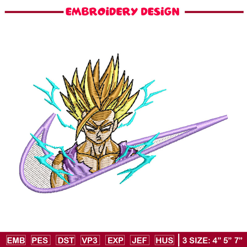 Gohan nike embroidery design, Dragonball embroidery, Nike design, Embroidery shirt, Embroidery file, Digital download.jpg