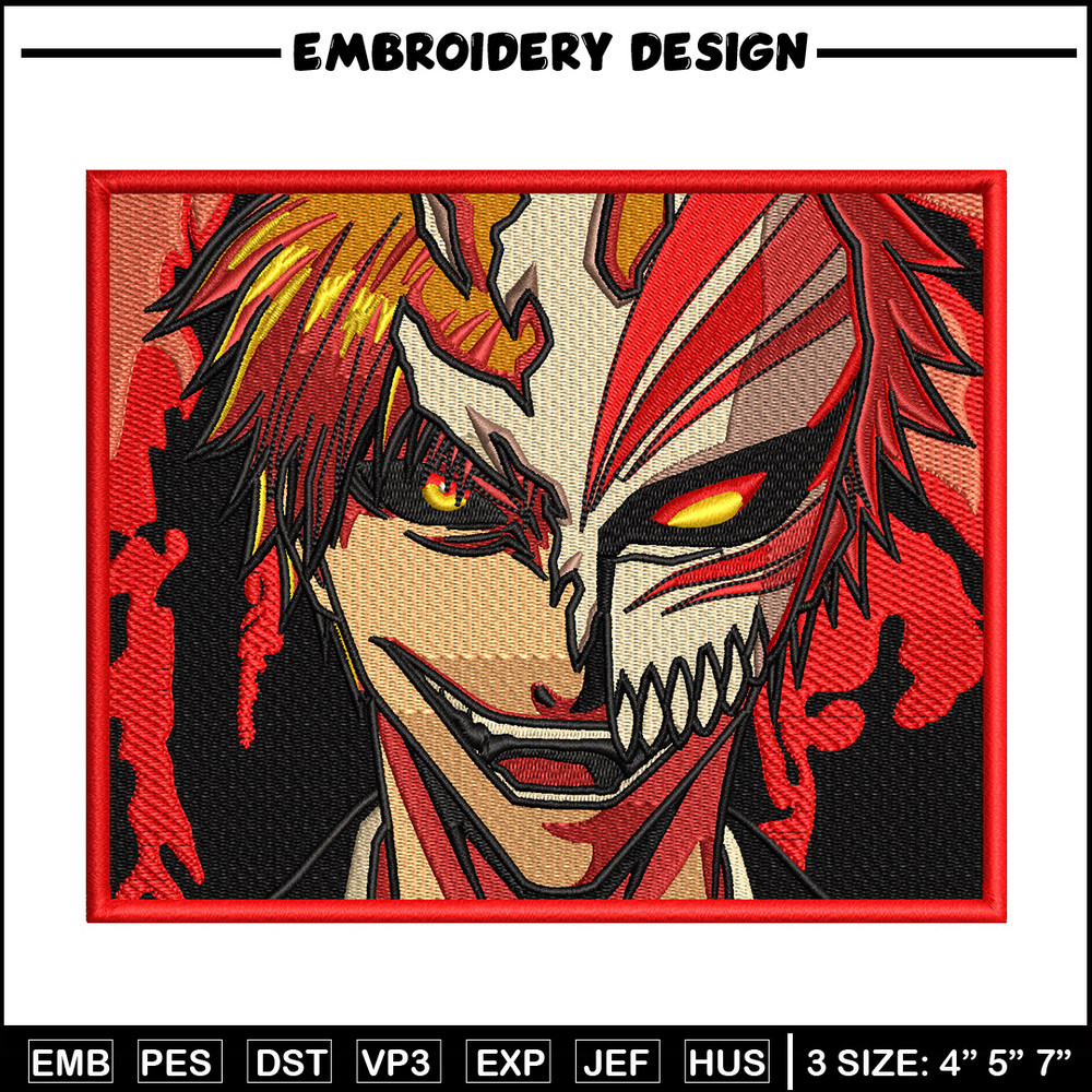 Ichigo laugh embroidery design, Bleach embroidery,Anime design, Embroidery shirt, Embroidery file, Digital download.jpg