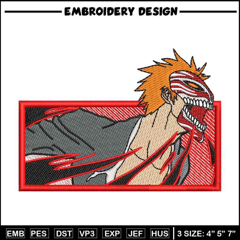 Ichigo red embroidery design, Bleach embroidery, Anime design, Embroidery shirt, Embroidery file, Digital download.jpg